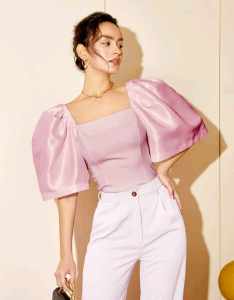 GABBYPlain Color  Modern Filipiniana  Sqaureneck  Top Blouse Blazer- XS to Large  - xs to large - classy and elegant - premium fabric - excellent quality -  fabric from abroad  - premium quality  - mall quality  - multi way to wear - for dress skirt and
