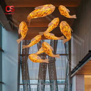 Đèn Chùm Hình Con Cá Nghệ Thuật Trung Hoa Decor Không Gian Nhà Hàng Quán Ăn
