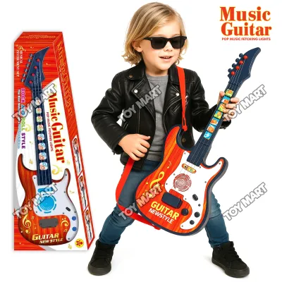Electric Guitar for Kids Girls Boys Music Guitar with Strap Pop Music with Light Sound Battery Operated Music Toy