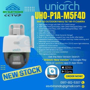 Uniarch Uho-P1A-M5F4D 5MP HD Outdoor Pan & Tilt Wi-Fi Camera