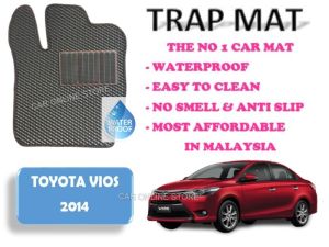Toyota Vios 2014 TrapMat Customize Car Floor Mat 100%Waterproof AntiSlip Easy to Clean(Front & Rear) -Toyota  Accessories