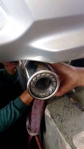 Knalpot Racing Mobil HKS Sedet Full Stainles Ngebas Bulat Adem Empuk Polos