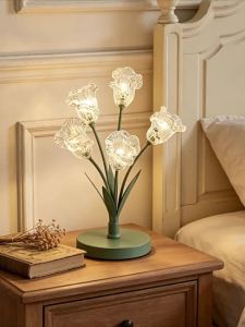 SXH Tulip flower table lamp modern and minimalist design creative artificial flower decoration suitable for bedroom bedside small night light ambient lighting and decorative piece