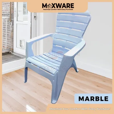 Maxware Plastic Relax Chair With Armrest Comfy Lazy Chair Accent Chair Garden & Beach Chair Kerusi Plastik Rehat