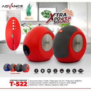 Advance Speaker Bluetooth Multimedia Portable - T522 - GRATIS ONGKIR Jabodetabek