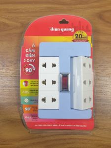 Ổ Cắm chia điện xoay 90° Điện Quang ĐQ ESK RT 6WR 6 Lỗ