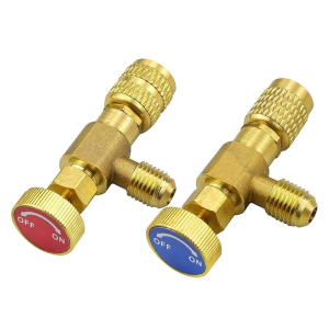 2Pcs Air Conditioner Safety Liquid Valves Adapter R410 Refrigerant Vacuum Maintenance Switches R22 Detection Tool