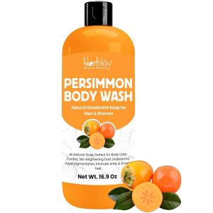 Sữa tắm Herblov Persimmon kiểm soát mùi cơ thể – Xà phòng khử mùi làm sạch giúp loại bỏ mùi hôi – Dùng cho vùng nách vùng kín bên trong đùi vùng bikini chân có mùi hôi – Xà phòng khử mùi tự nhiên an toàn cho trẻ em.