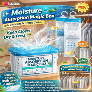 Air Freshener Box Moisture Absorbing Dust Removing Odor Eliminating Magic Dehumidifier for Closet Bathroom Car Home