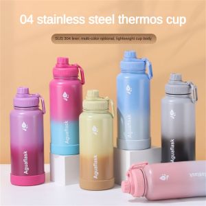 Costel 1000ml Cốc cách nhiệt bằng thép không gỉ thể thao ngoài trời chai nước dung tích lớn New không gian nồi cốc màu chuyển sắc