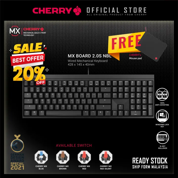 CHERRY MX BOARD 2.0 S High Quality CHERRY MX Switch Wired Mechanical Gaming Keyboard Non BackLit