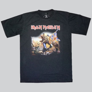 kaos band iron maiden the trooper rock legend t shirt dewasa pria wanita cotton combed sablon plastisol distro kaos musik premium bandung
