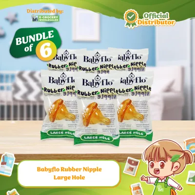 BFI-Grocery Babyflo Nipple Premium Rubber (Large Hole) Bundle of 6