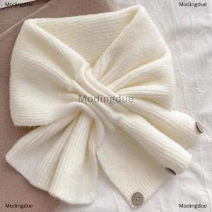 [COD] Modingdue Neck Guard Shawl Solid Color Cross Scarf Knitted Neckerchief Wrap Neck Warmer Women