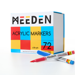 MEEDEN Acrylic Paint Pens Marker: 24/48/72 Colors Brush Tip Acrylic Markers with Automatic Ink Control System for DIY Art Crafts - Quick Drying Acrylic Paint Pens for Coloring Drawing Painting Art Supplies