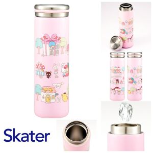 Skater Stainless Steel Water Bottle 450ml Sanrio All Stars Village Thermal Insulated Vacuum Double Wall Structure STX5-A