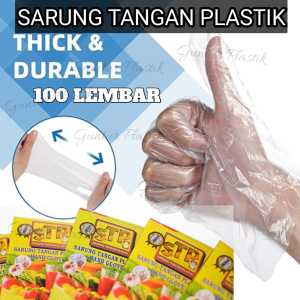 Sarung Tangan Plastik STP 100Pcs Hands Glove Dispoble Premium Food Grade Berkualitas