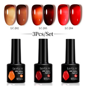 UR SUGAR 3pcs Nail UV Jelly Glass Gel Polish Set Glitter Sequins Color Varnish Iridescent Translucent Gel Soak Off UV LED Lamp Gel Polish