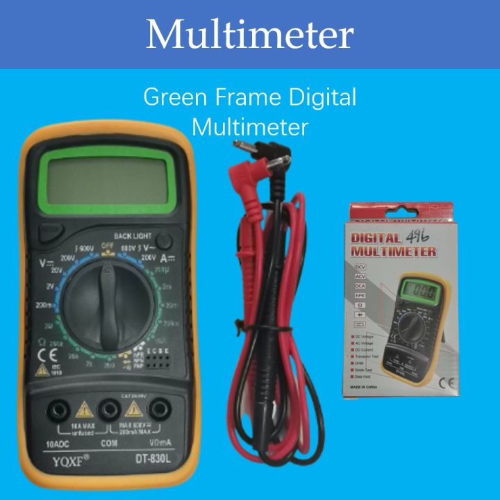 MJ Machinery Multimeter Green Frame Digital Multimeter，Red Frame ...