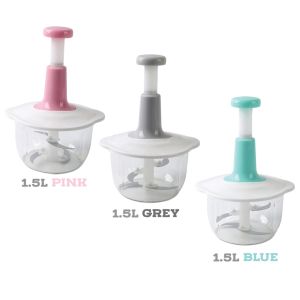 1.5L /1500ml Manual Hand Blender Chopper Mixer Food Processor Garlic Onion Slicer Cutter Kitchen Tool Pengisar Serbaguna