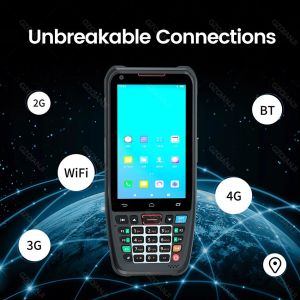 4G Rugged Handheld Android 10 PDA Scanner 1D 2D QR Barcode Touch Keyboard POS Terminal Wifi Bluetooth GPS Handheld Terminal Data Capture Mobile Computer Collector Delivery Warehouse Inventory Management