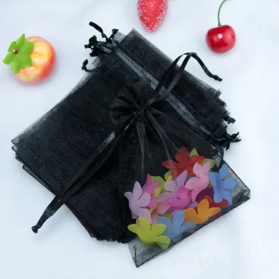 Mixed Color Sheer Organza Bags for Wedding Favor With Drawstring Premium Jewelry Pouches Party for Festival Gift Candy Fruit Protection