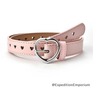 ExpeditionEmporium Children Faux Leather Belt Kids Cute Peach Heart Buckle Belts Girls Waist Belt