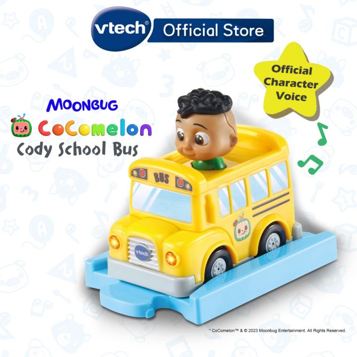 VTech CoComelon Cody School Bus Track CoComelon Toys + Cody Car with ...