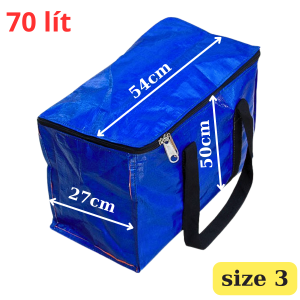 Túi bạt túi dứa đựng đồ đa năng có khoá kéo đủ size (ngoài xanh trong cam)