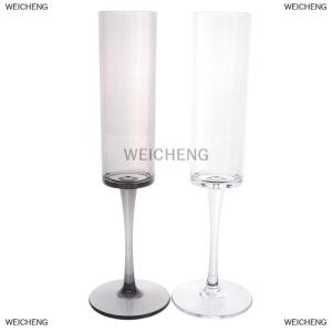 [COD] WEICHENG 1PC trong suốt màu đen cốc thủy tinh cho tiệc cưới nướng ly rượu sâm banh ly nhựa nhà Bar ly rượu