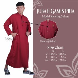 Jubah Pria Lengan Panjang Model Kancing Sultan Motif Polos Model Terbaru Jubah Pria Remaja dan Dewasa Kancing Sultan Terbaru