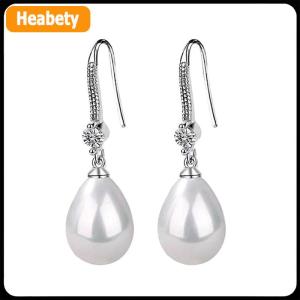 【2-3 ngày giao hàng】 Trang sức cho nữ bông tai ngọc trai hình giọt nước bông tai ngọc trai trắng đỏ dáng tròn và bầu dục quà tặng đám cưới đính hôn ngày Valentine