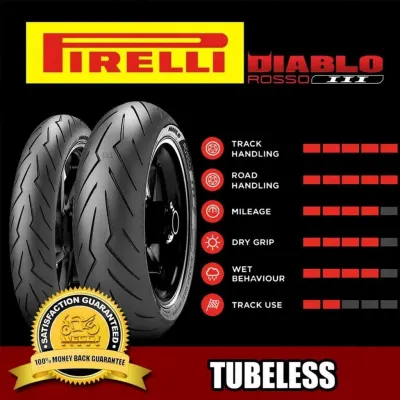Pirelli Diablo Rosso III RADIAL Rosso 3 110/70R17 120/70ZR17 160/60ZR17 180/55ZR17 140/70R17 150/60-17 Tayar Tires