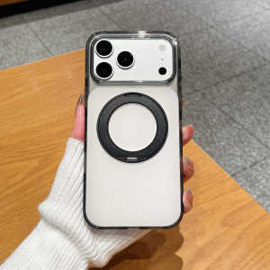 Magnetic Bracket Rotated Fold Metal Phone Case For iPhone 17 Pro Max 16 15 14 13 12 Pro Max 17E 15 Plus Cover