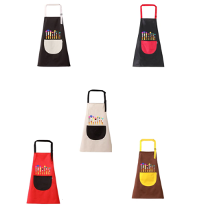 Kids Painting Apron with Front Pocket Adjustable Neck and Waist Strap Sleeveless Toddler Art Smock for Cooking Baking