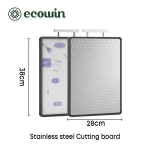 ecowin 23cm*38cm Double-Sided 316 Stainless Steel and PP Chopping Board Anti-Bacterial Anti-Mold Cutting Board