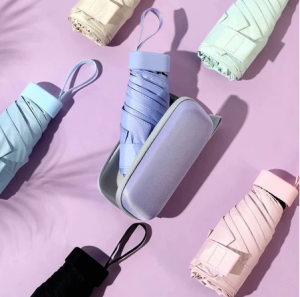 Dù gấp gọn mini ô mini bỏ túi dù che nắng mưa chống tia UV SPF50+ cán dẹp kèm hộp thời trang