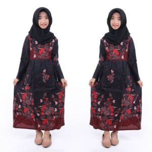 Gamis Batik Anak Perempuan Baju Muslim Syari Anak Cewek Umur 2 Sampai 12 Tahun Anak J