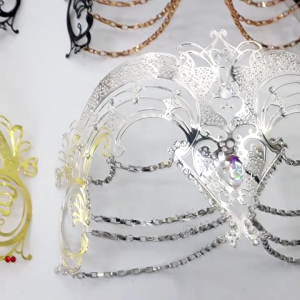 Metal Masquerade Mask Half Face Mask Rhinestones Masquerade Eye Mask Masquerade Costume Accessories For Women Cosplay