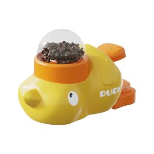 Little yellow duck food dispenser cat toy pet treat freeze-dryer dog food dispensing device.