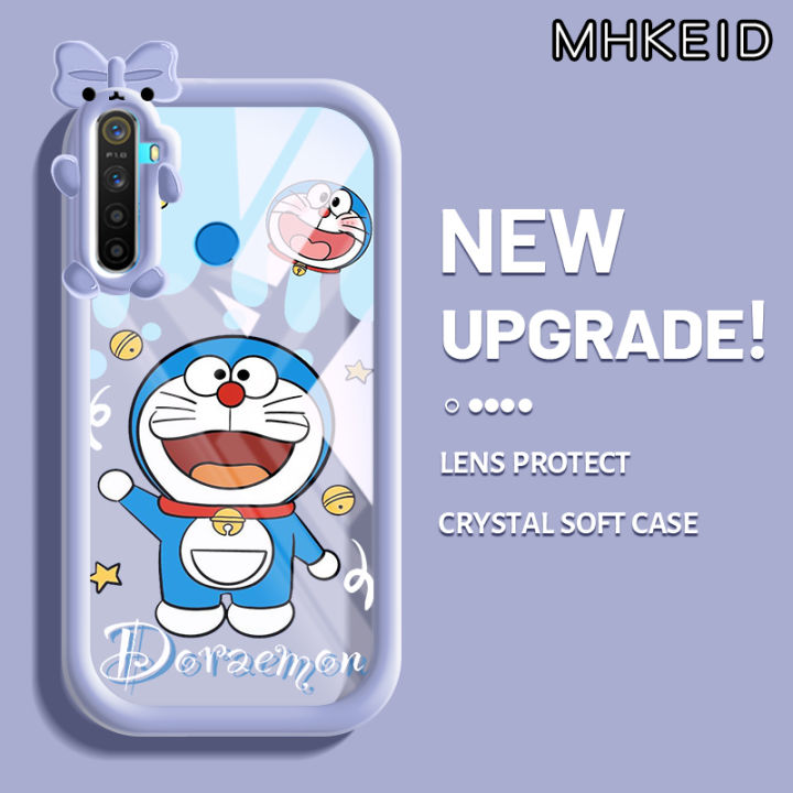 MHKEID Casing Ponsel untuk Realme 5i 5s 6i C3 Narzo 10 10A 20A Casing hp  ponsel lensa kamera pola monster Case lunak tahan guncangan Kesing sampul 