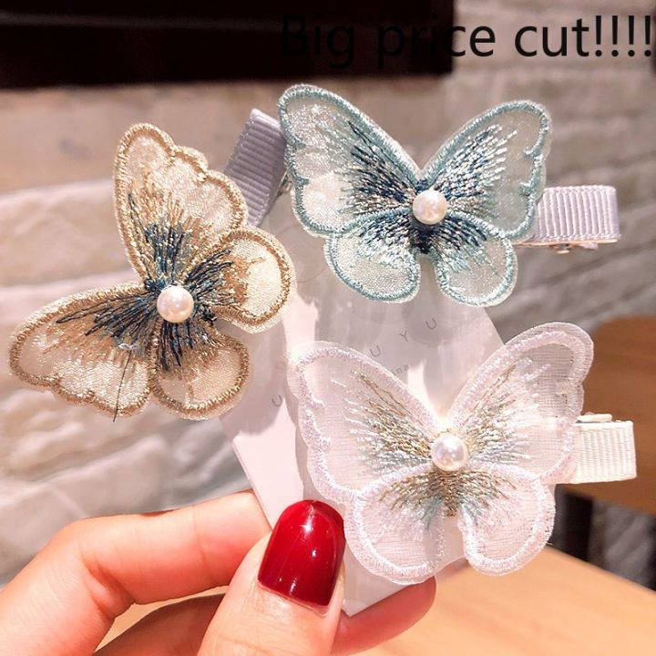 New clip for hair Multi color embroidered butterfly hair clip for woman  hair accessories