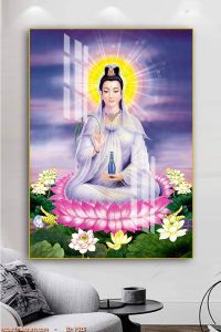 Tranh Phật giáo tráng gương treo tường tranh A DI ĐÀ _ tranh Quan Âmtranh Thích ca mâu ni. trang trí phòng kháchphòng thờ
