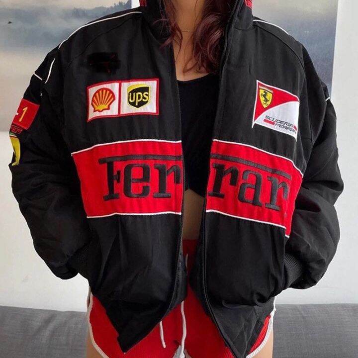 F1 Ferrari Racing Cycling Embroidery Racing Motorcycle Jacket