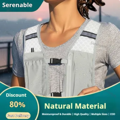 Serenable Breathable Mesh Trail Running Vest Adjustable Fit Running Vest Pack Waterproof Sports Gear Multiple Pockets for Long-Distance Race