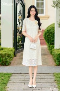 Đầm Trung Niên thiết kế thanh lịch chất liệu ren cao cấp sang trọng mặc mát mẻ DD4L0231 Thời trang Thiều Hoa