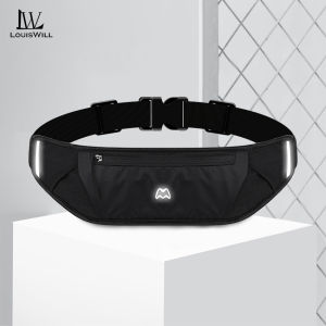LouisWill Sports Waist Pack Bag Pouches Waist Belts Bag Adjustable Running Pouch Waterproof Money Phone Waist Fanny Pack Jogging Belt Fanny Pack With Reflective Strip for Workouts