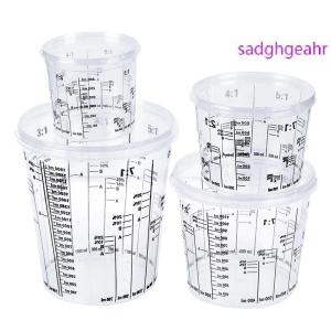 sadghgeahr พลาสติกสีผสมถ้วย PP Hard Plastic TUNE Paint CUP พร้อมฝาครอบ
