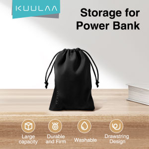 KUULAA Soft Storage Bag for Power Bank USB Charger Soft Pouch Case for Powerbank External Battery Mobile(13.5 x 8.5cm)
