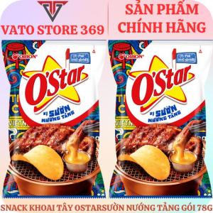 Bánh snack khoai tây OSTAR vị sườn nướng tảng gói 78g
